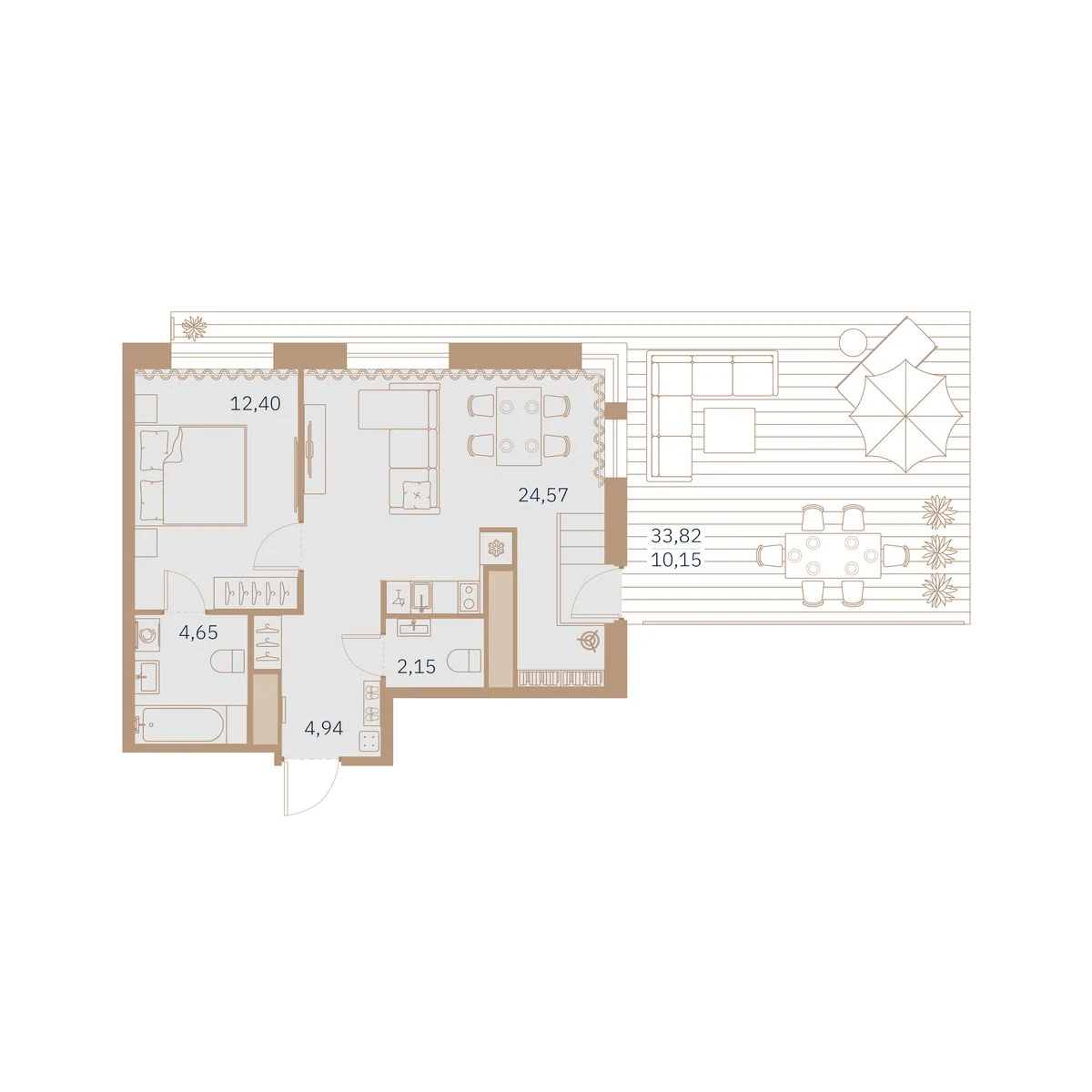 Планировка 1-комнатная 61 м² в клубном доме «Talento» — Клубный дом Talento